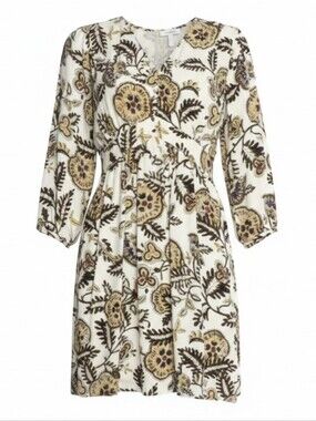 ba&sh Volver Floral Paisley Dress Ecru Size Small